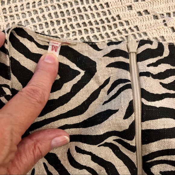 Unique Zebra Print , Heavy Raw Linen Dres, Sz M - Picture 7 of 12